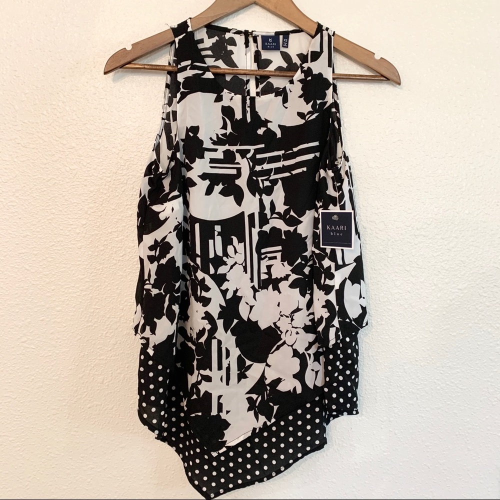 Black & White Kaari Blue Top XS
